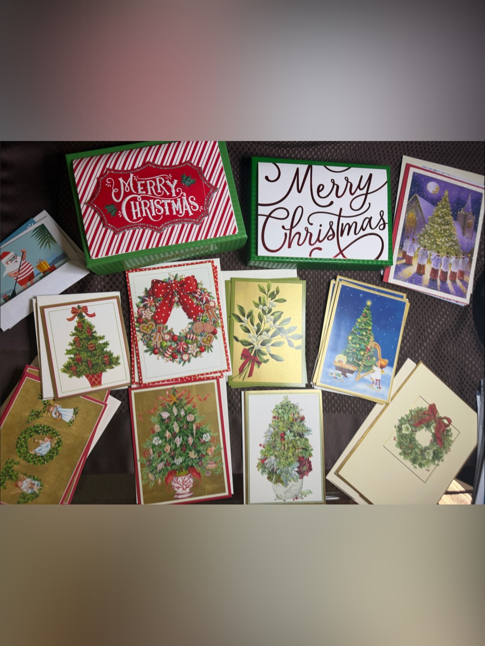 Lot of Christmas Holiday Cards including Caspari and 2 NIB Sets